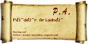 Pödör Ariadné névjegykártya